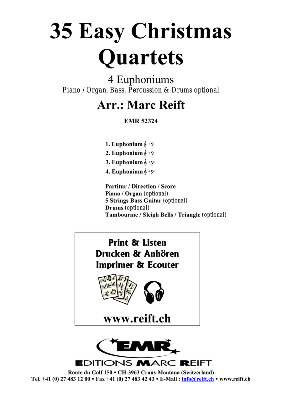 35 Easy Christmas Quartets Euphonium Quartet scores gallery preview page 2