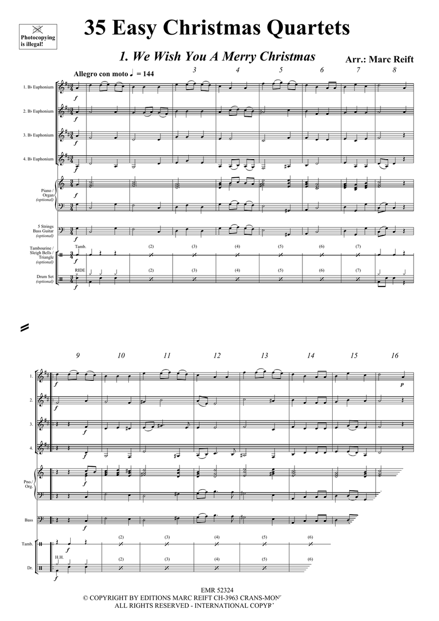 35 Easy Christmas Quartets Euphonium Quartet scores gallery preview page 3