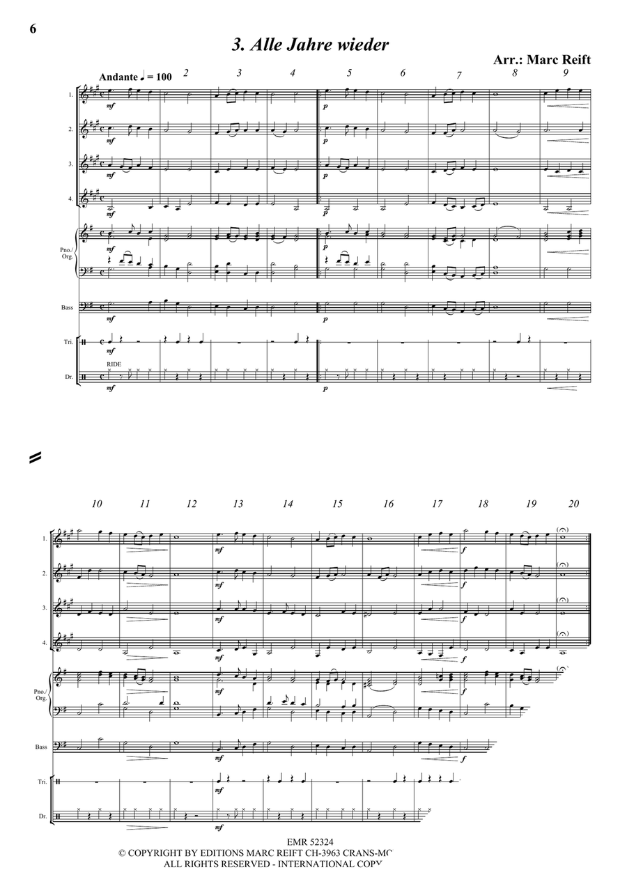 35 Easy Christmas Quartets Euphonium Quartet scores gallery preview page 5
