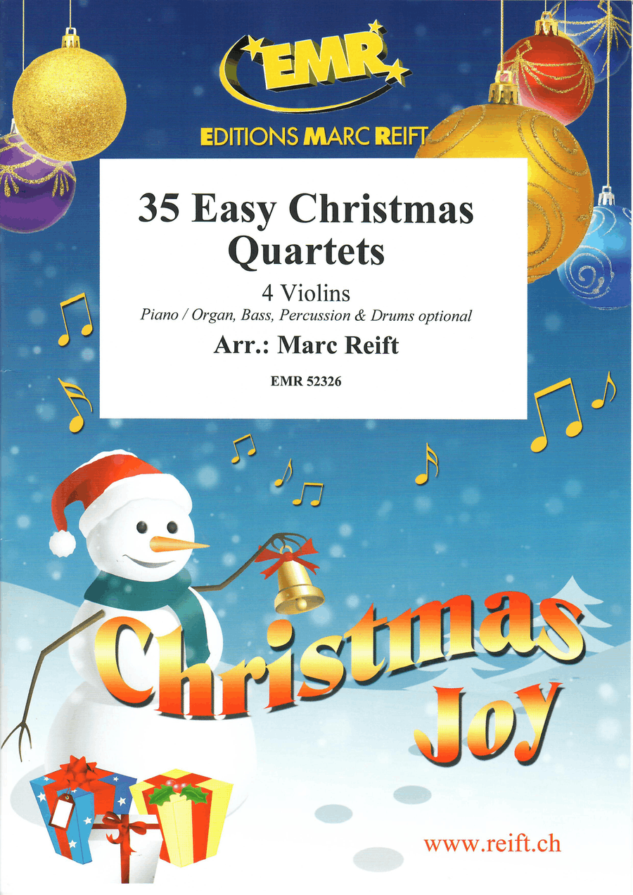 35 Easy Christmas Quartets Violin scores gallery preview page 1