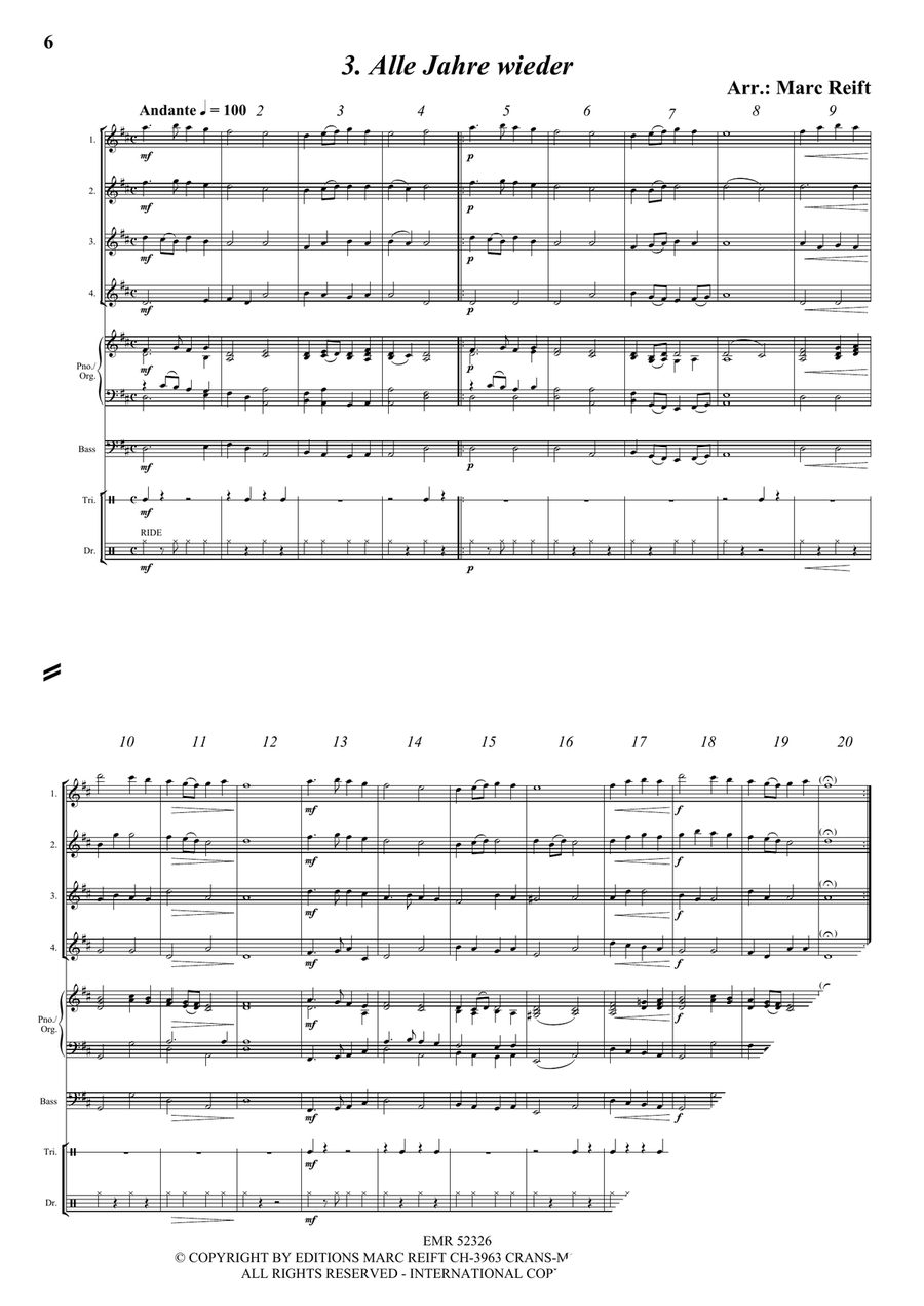 35 Easy Christmas Quartets Violin scores gallery preview page 5