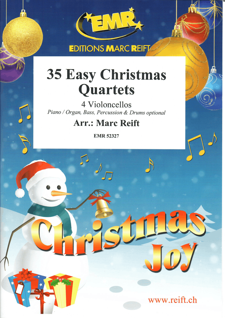35 Easy Christmas Quartets Cello scores gallery preview page 1