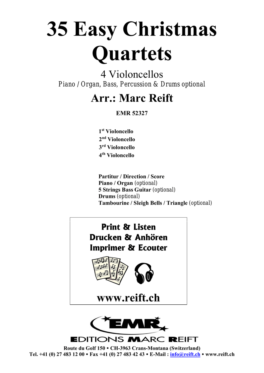 35 Easy Christmas Quartets Cello scores gallery preview page 2