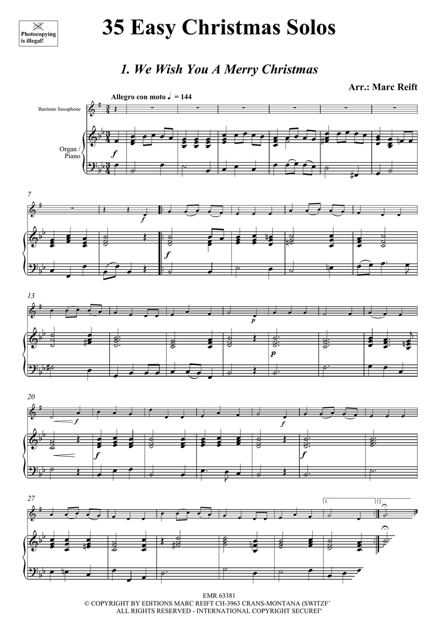 35 Easy Christmas Solos 35 Easy Christmas Solos Baritone Saxophone scores gallery preview page 3
