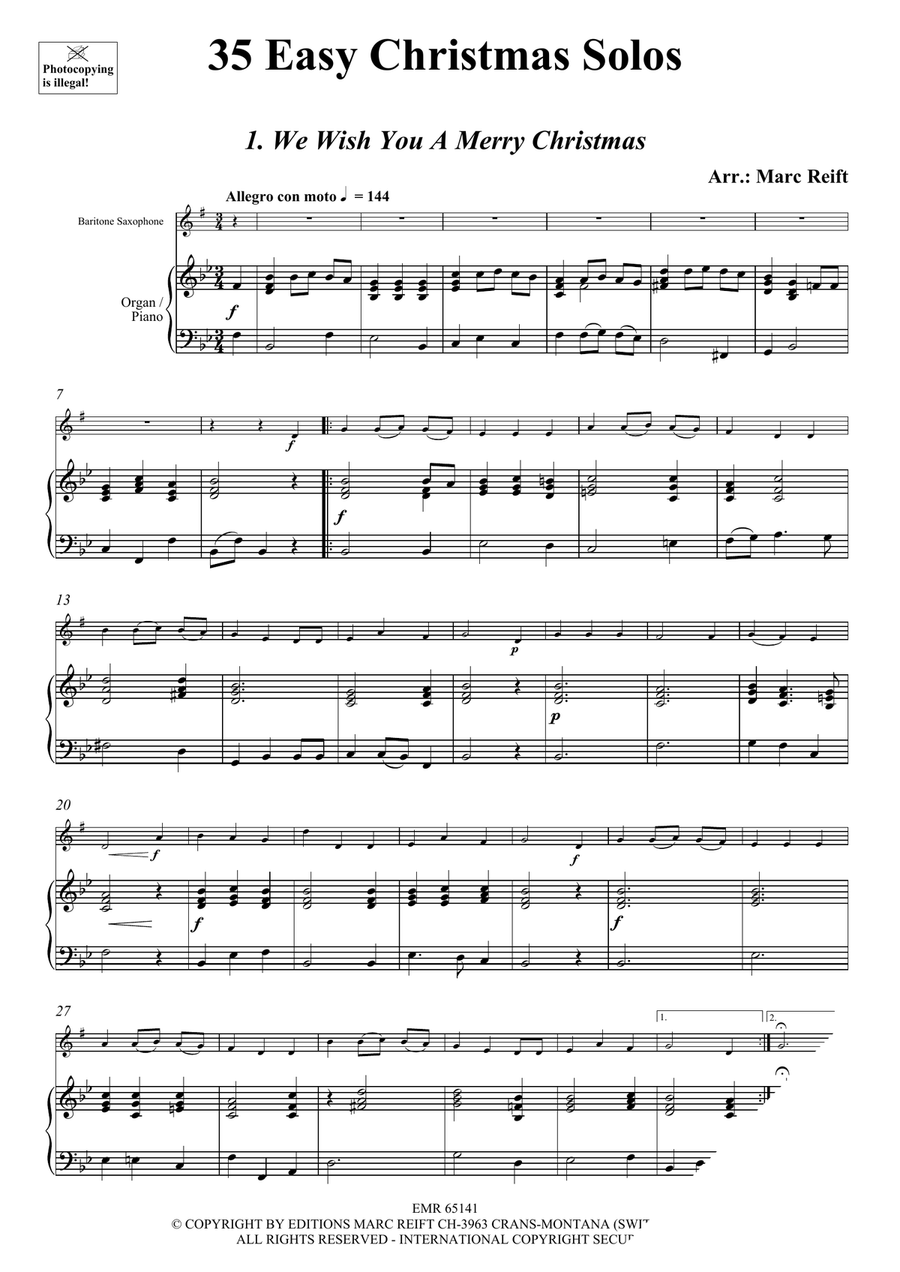 35 Easy Christmas Solos 35 Easy Christmas Solos Baritone Saxophone scores gallery preview page 3