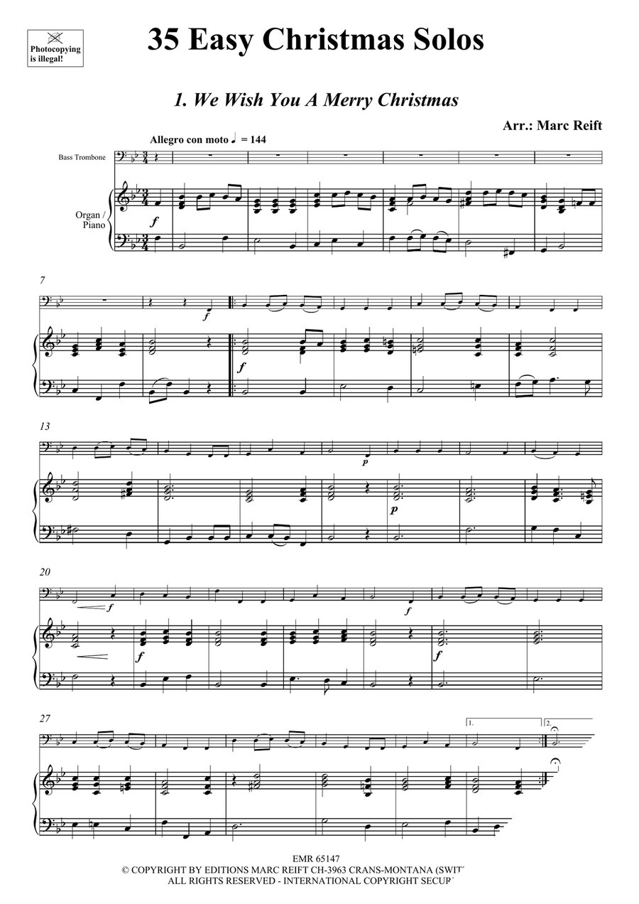 35 Easy Christmas Solos 35 Easy Christmas Solos Trombone scores gallery preview page 3