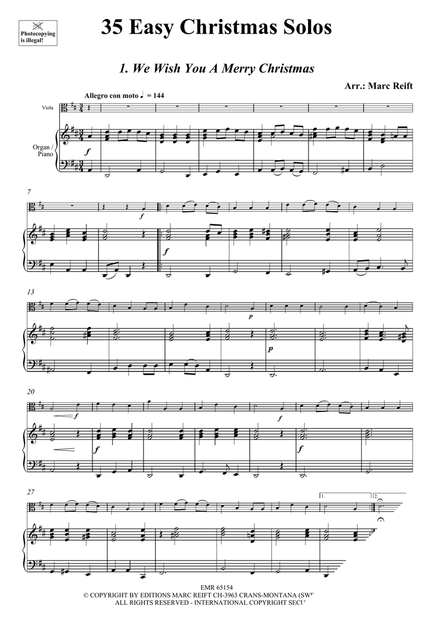 35 Easy Christmas Solos Viola scores gallery preview page 3