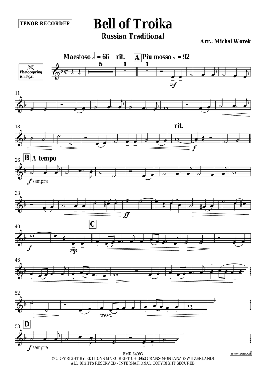 Bell of Troika Bell of Troika Tenor Recorder scores gallery preview page 3