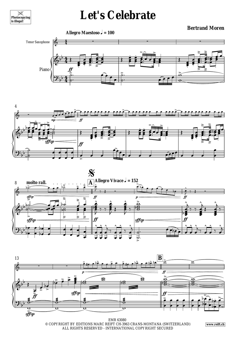 Let's Celebrate Let's Celebrate Tenor Saxophone scores gallery preview page 4