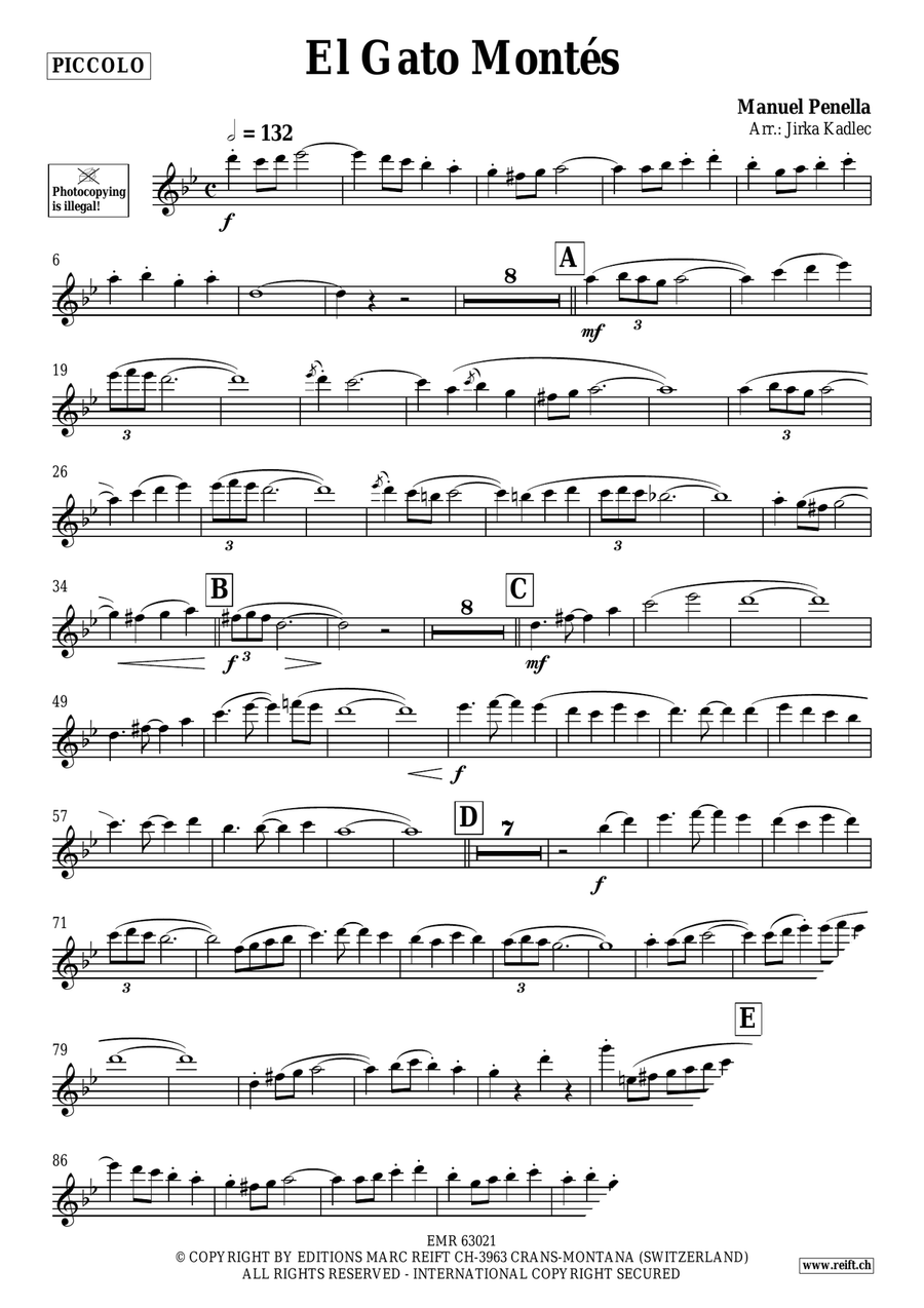 El Gato Montés by Manuel Penella Piccolo - Sheet Music page 3
