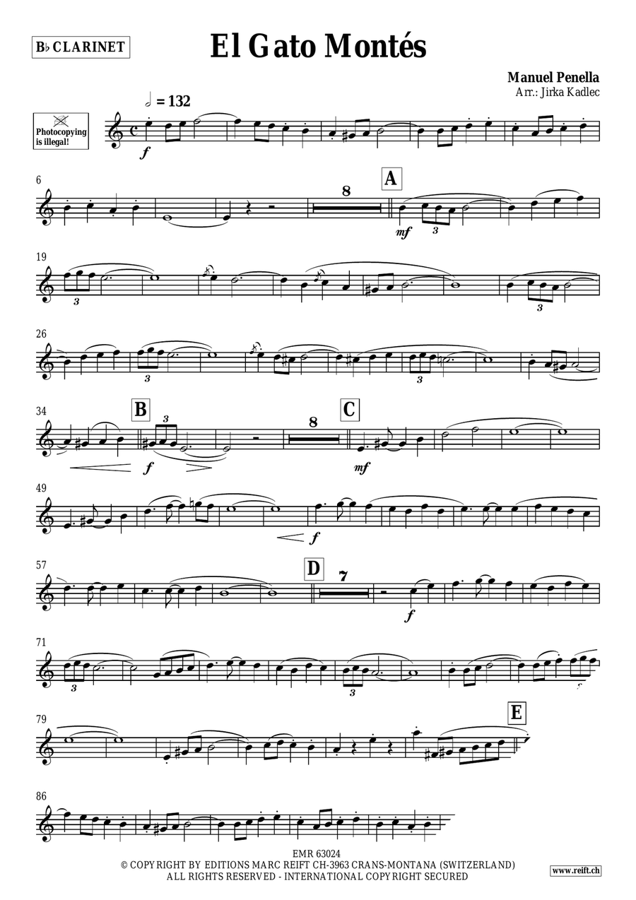 El Gato Montés by Manuel Penella Clarinet Solo - Sheet Music page 3