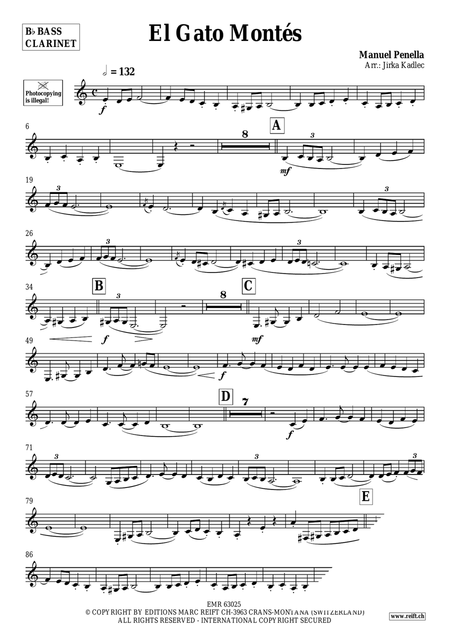 El Gato Montés by Manuel Penella Bass Clarinet - Sheet Music page 3
