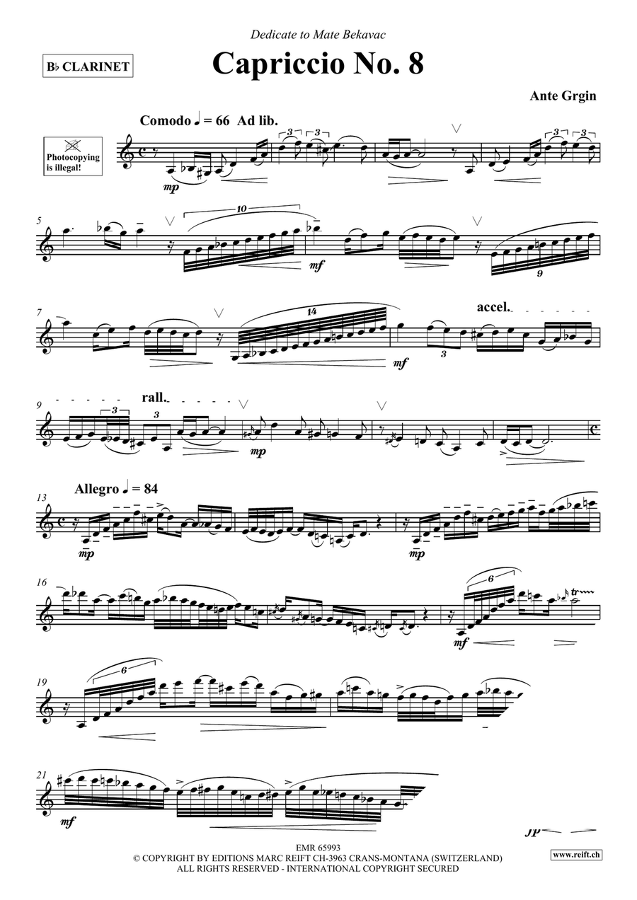 Capriccio No. 8, 9 & 10 Capriccio No. 8, 9 & 10 Clarinet Solo scores gallery preview page 3