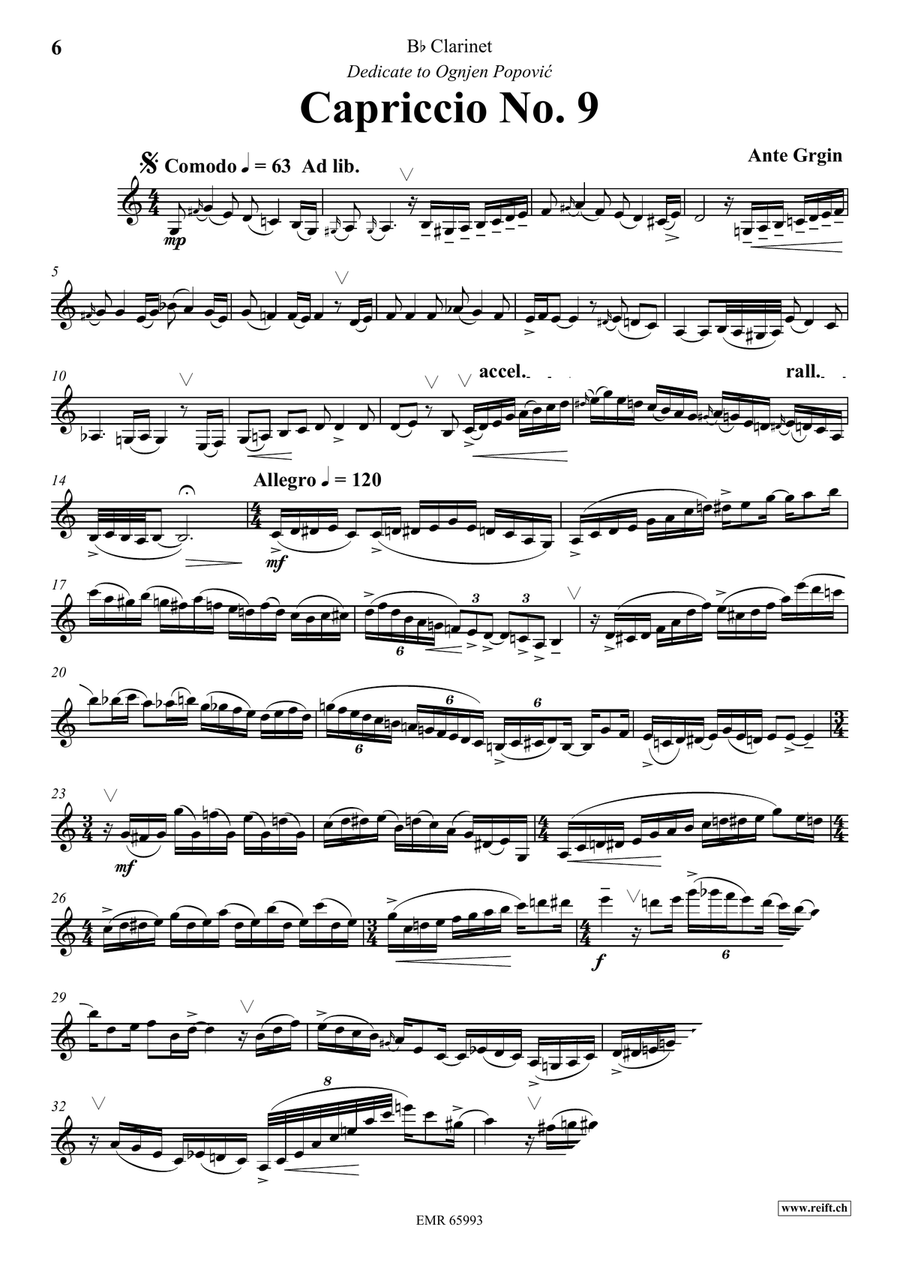 Capriccio No. 8, 9 & 10 Capriccio No. 8, 9 & 10 Clarinet Solo scores gallery preview page 4
