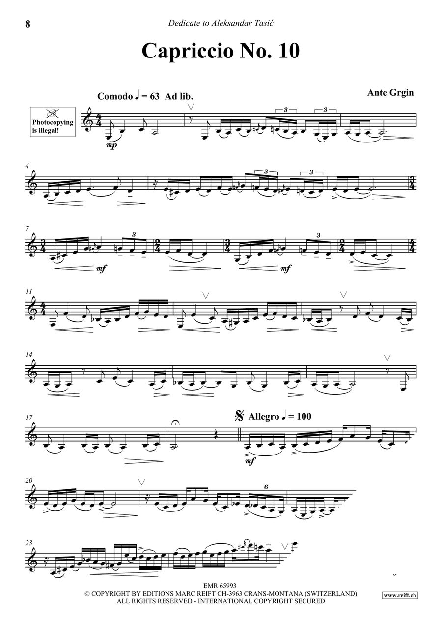 Capriccio No. 8, 9 & 10 Capriccio No. 8, 9 & 10 Clarinet Solo scores gallery preview page 5