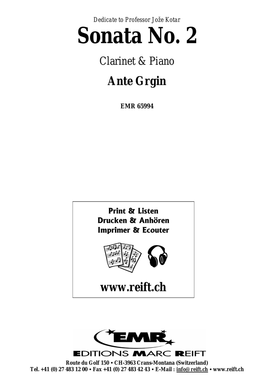 Sonata No. 2 Sonata No. 2 Clarinet Solo scores gallery preview page 2