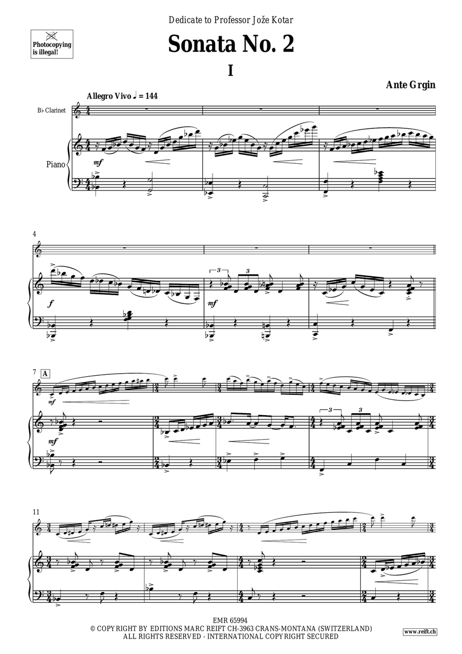Sonata No. 2 Sonata No. 2 Clarinet Solo scores gallery preview page 4