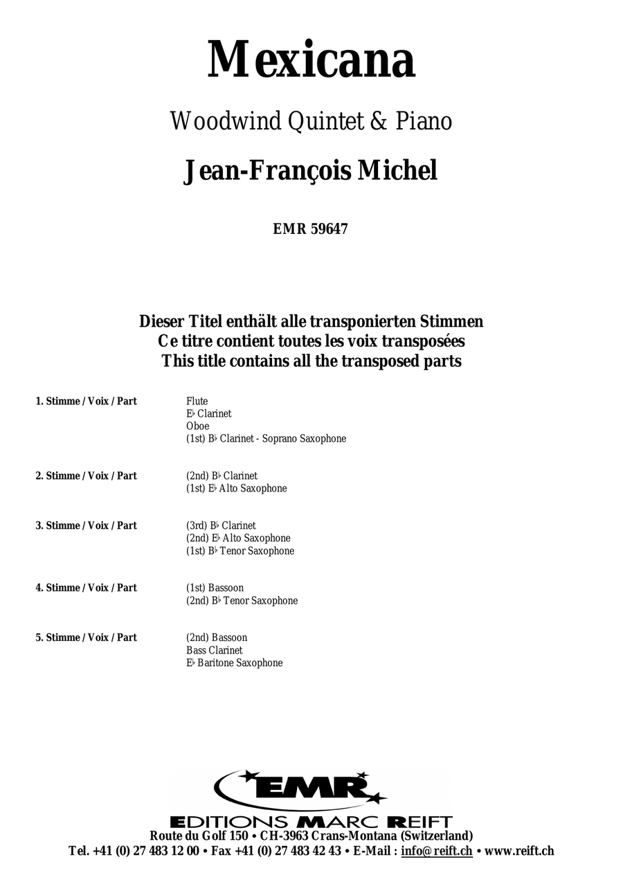 Mexicana Mexicana Woodwind Quintet scores gallery preview page 2
