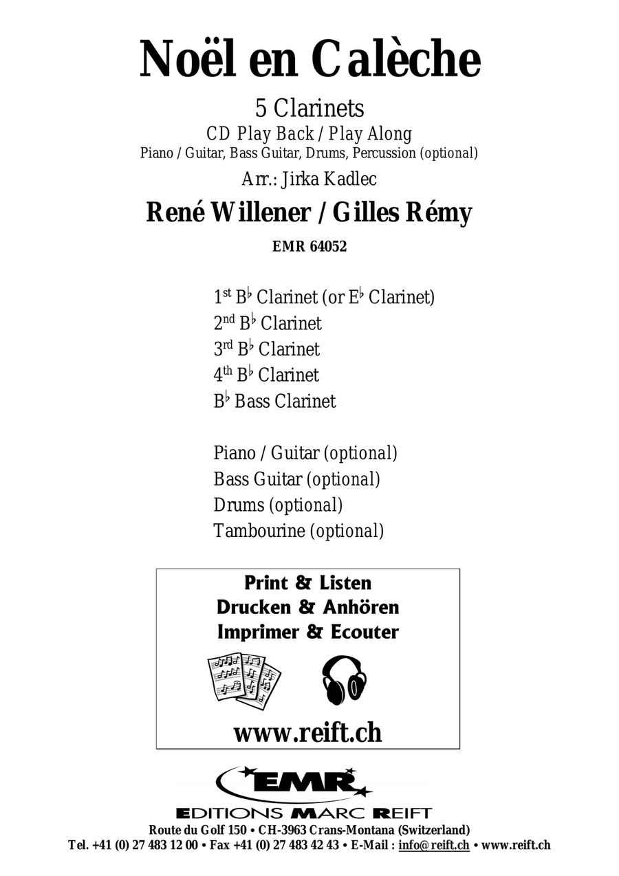 Noël en Calèche Noël en Calèche Clarinet Quintet scores gallery preview page 2