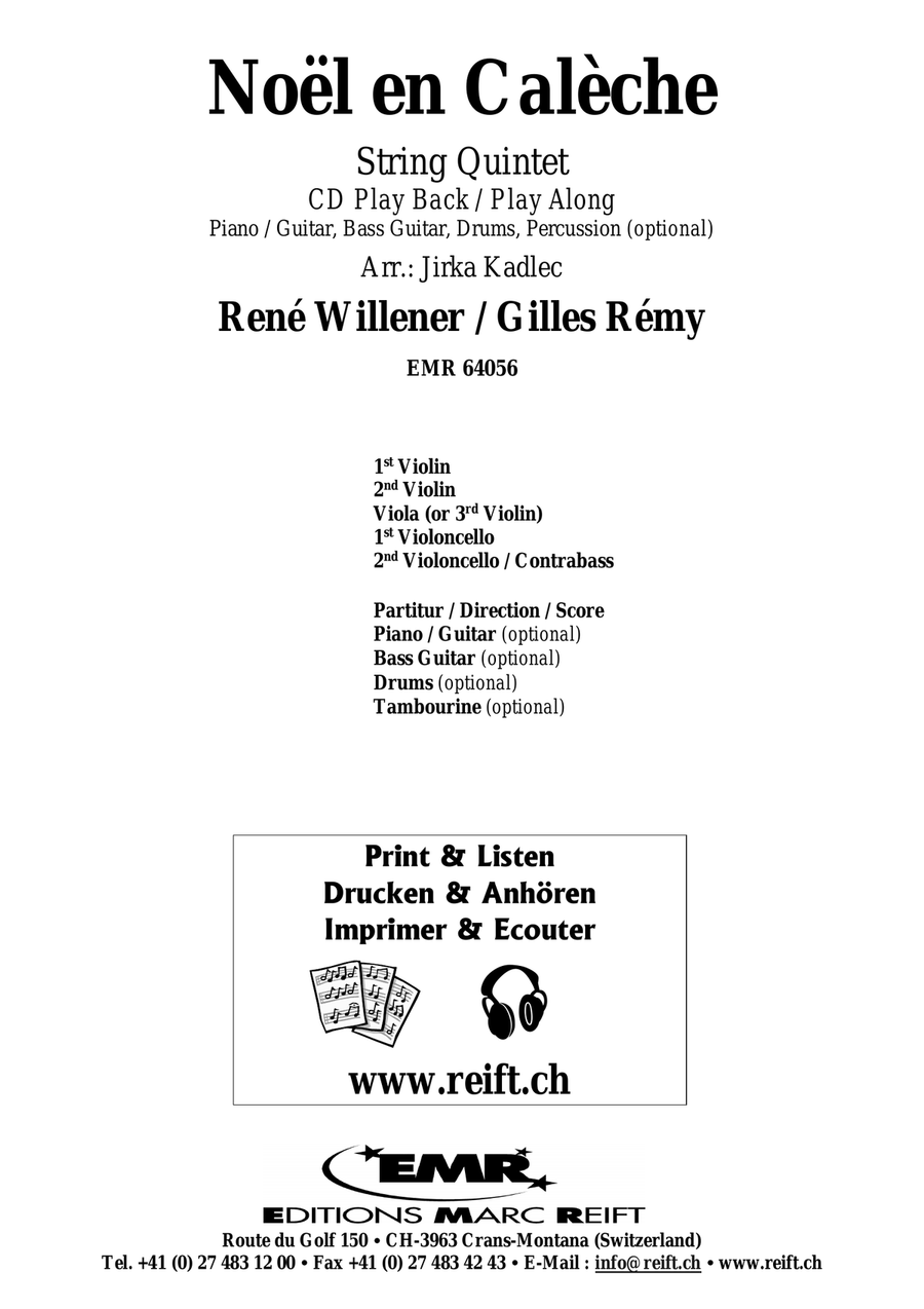 Noël en Calèche Noël en Calèche String Quintet scores gallery preview page 2