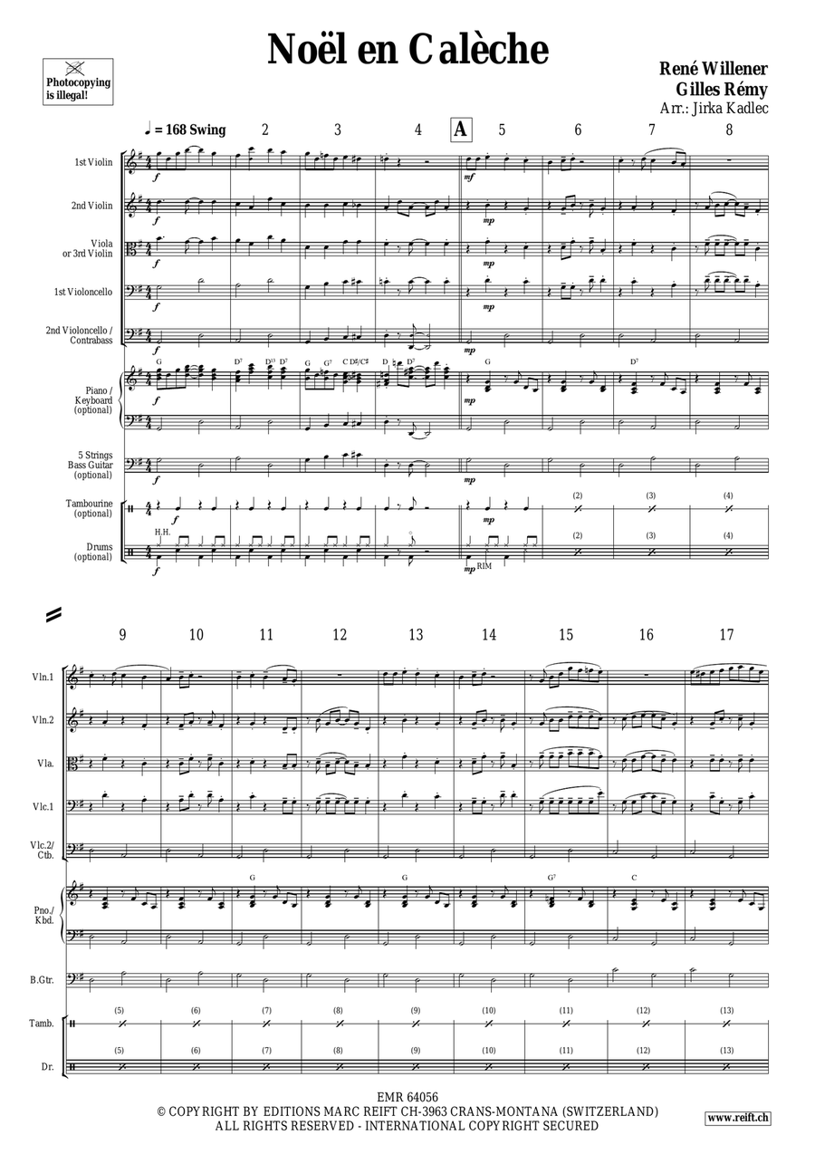 Noël en Calèche Noël en Calèche String Quintet scores gallery preview page 3