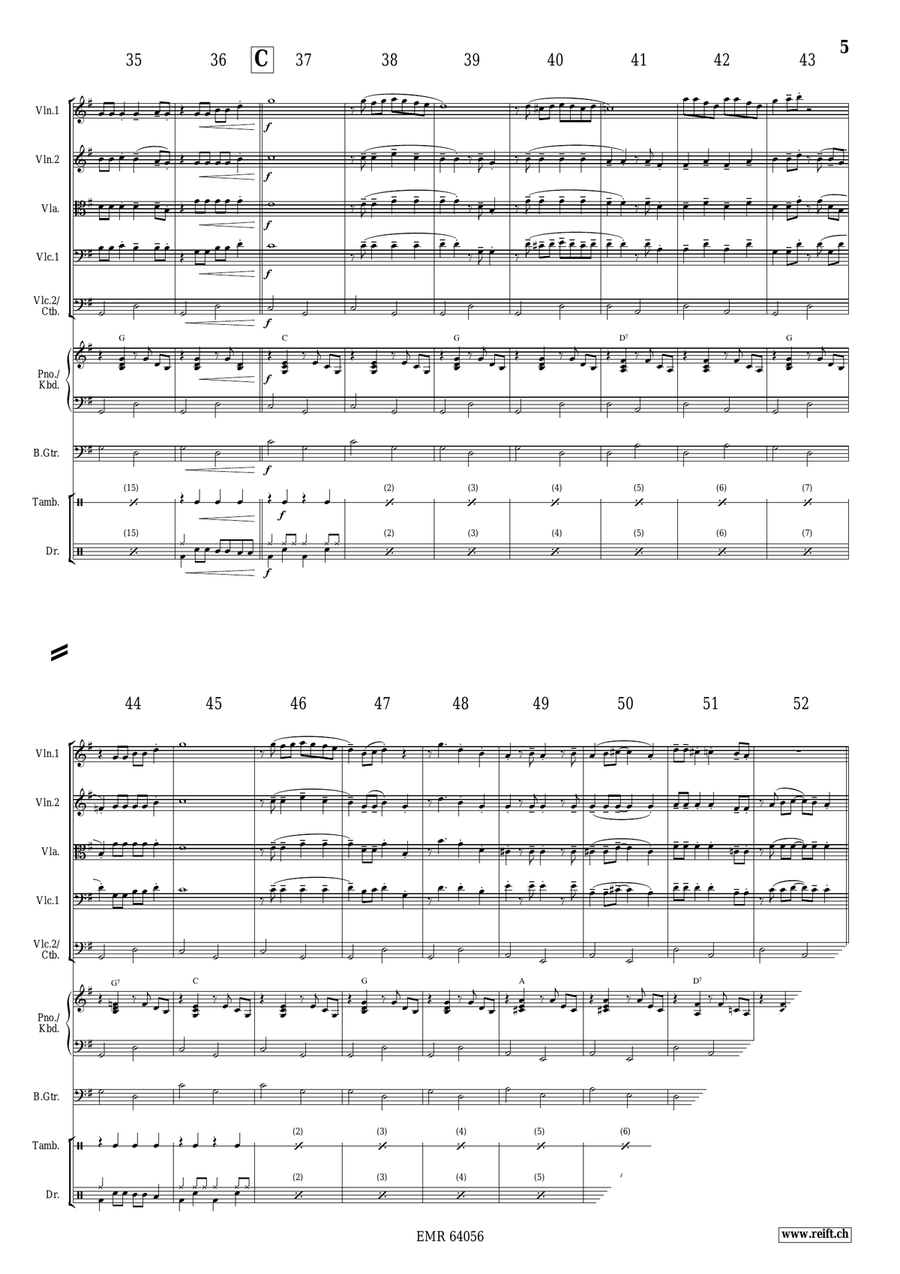Noël en Calèche Noël en Calèche String Quintet scores gallery preview page 5