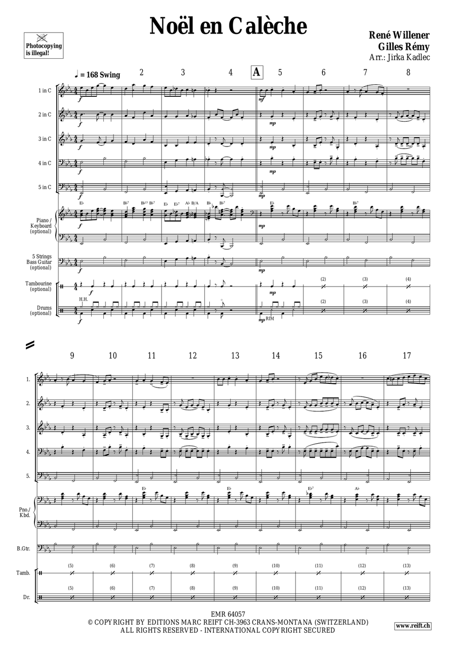 Noël en Calèche Noël en Calèche Brass Quintet scores gallery preview page 3