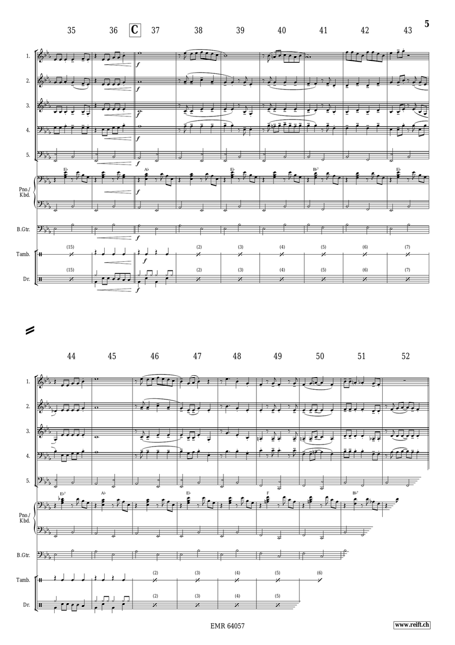 Noël en Calèche Noël en Calèche Brass Quintet scores gallery preview page 5