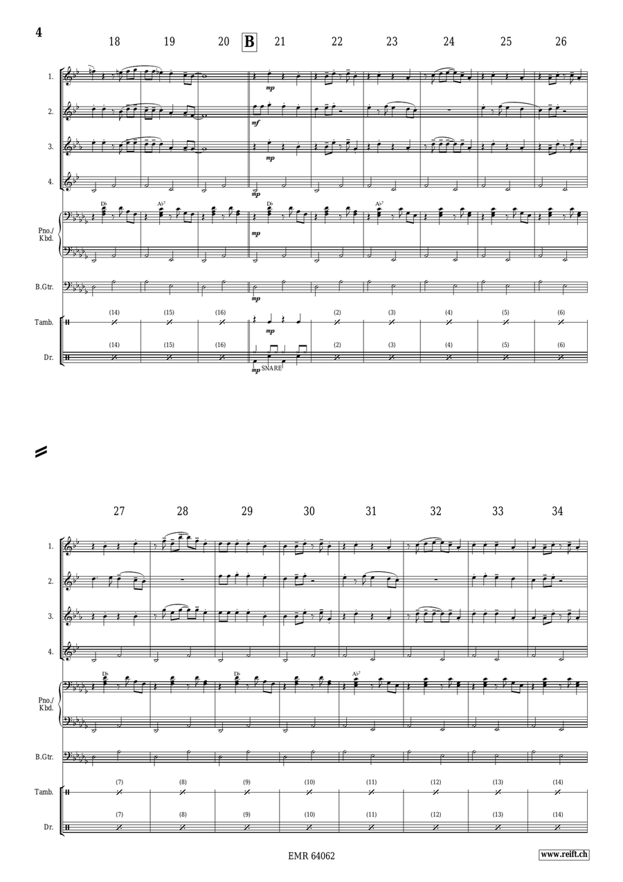 Noël en Calèche Noël en Calèche Saxophone Quartet scores gallery preview page 4