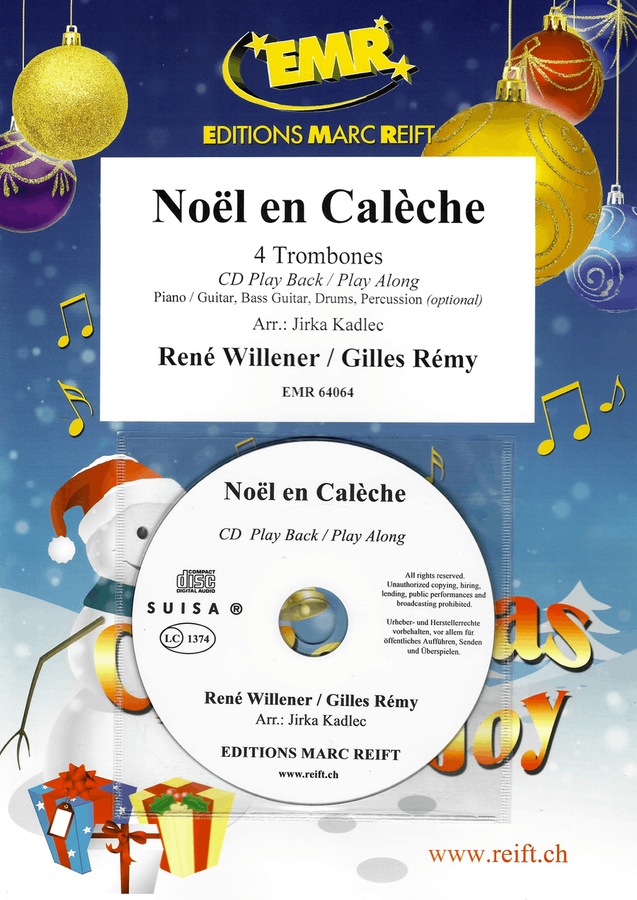 Noël en Calèche Noël en Calèche Trombone Quartet scores gallery preview page 1