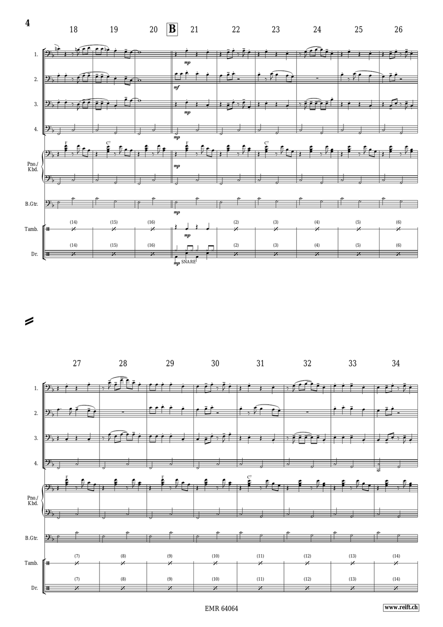 Noël en Calèche Noël en Calèche Trombone Quartet scores gallery preview page 4