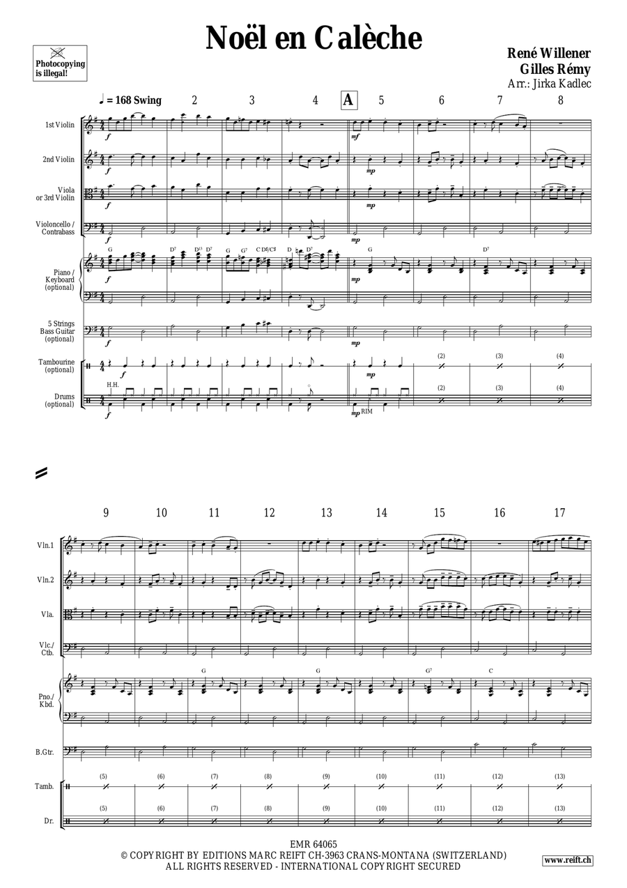 Noël en Calèche Noël en Calèche String Quartet scores gallery preview page 3