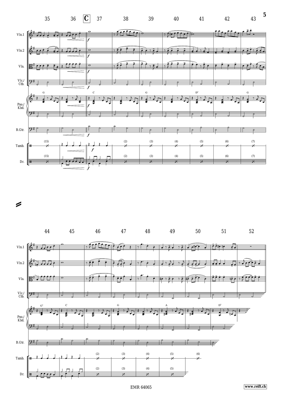 Noël en Calèche Noël en Calèche String Quartet scores gallery preview page 5