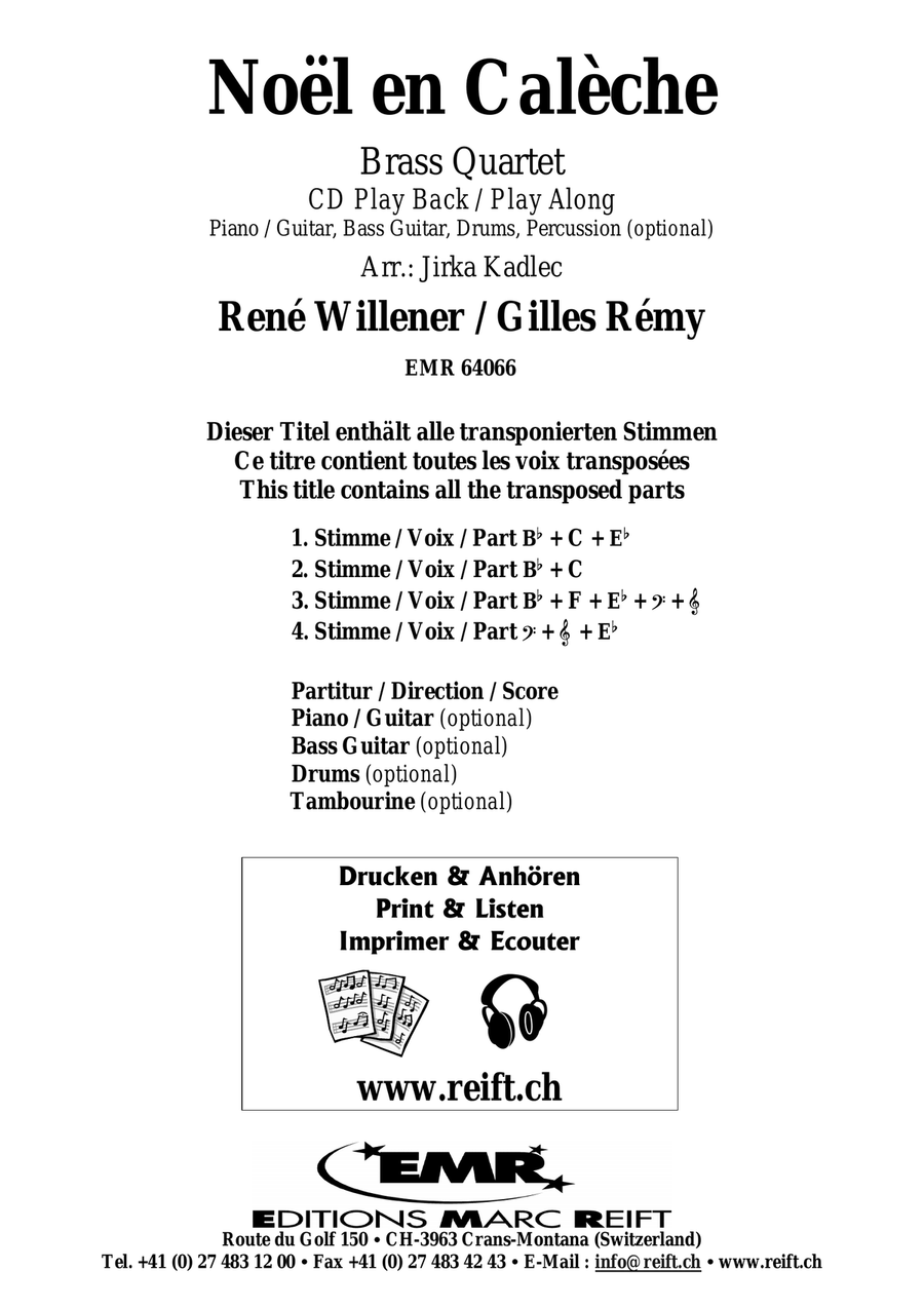 Noël en Calèche Noël en Calèche Brass Quartet scores gallery preview page 2