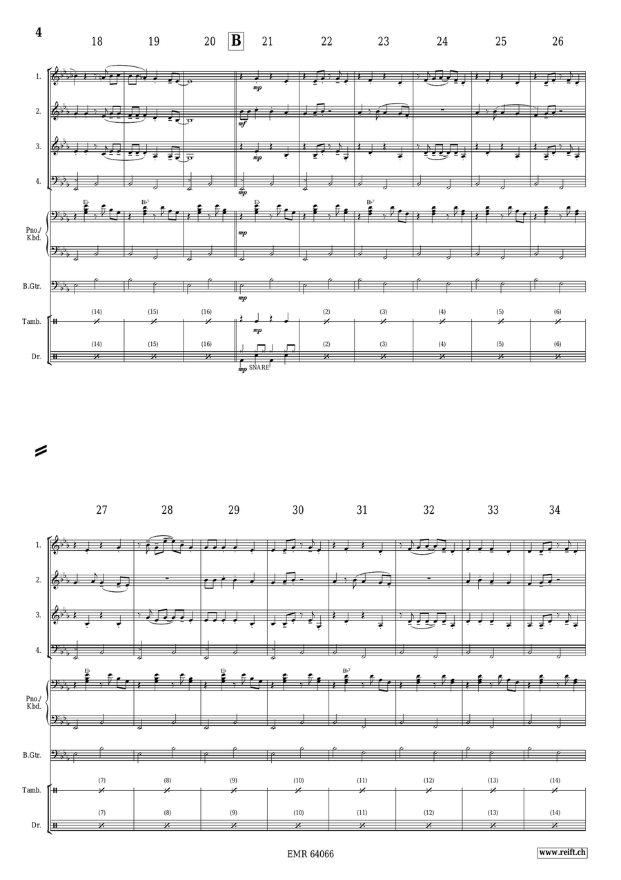 Noël en Calèche Noël en Calèche Brass Quartet scores gallery preview page 4
