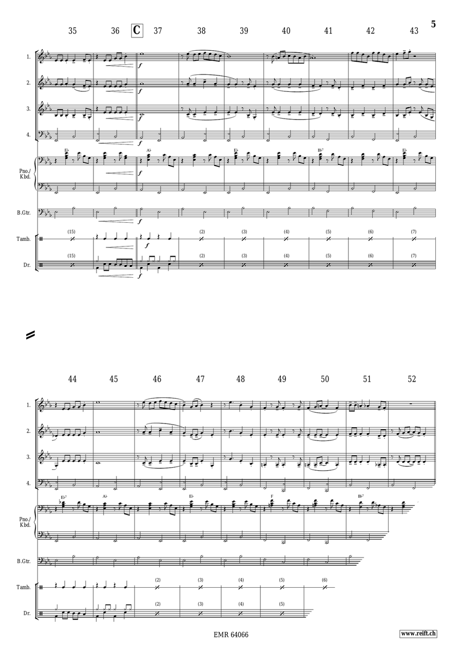 Noël en Calèche Noël en Calèche Brass Quartet scores gallery preview page 5
