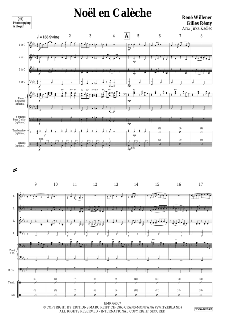 Noël en Calèche Noël en Calèche Woodwind Quartet scores gallery preview page 3