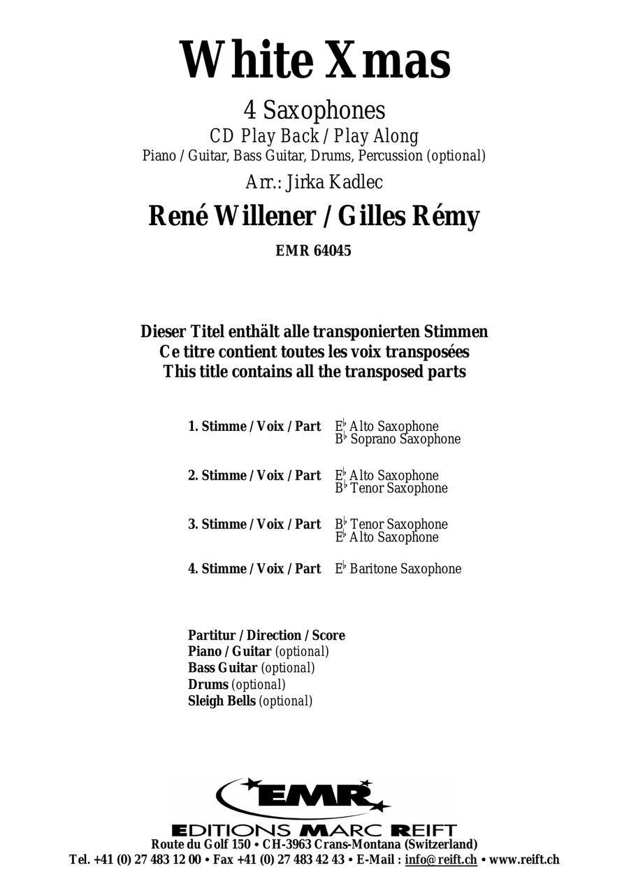 White Xmas White Xmas Saxophone Quartet scores gallery preview page 2