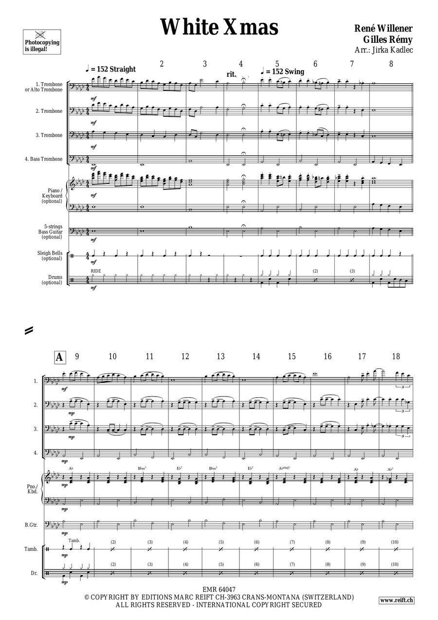 White Xmas White Xmas Trombone Quartet scores gallery preview page 3