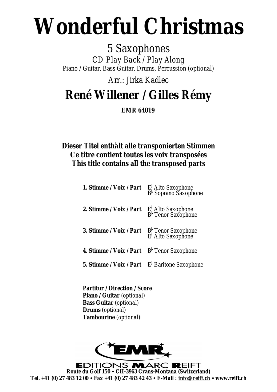 Wonderful Christmas Wonderful Christmas Saxophone Quintet scores gallery preview page 2