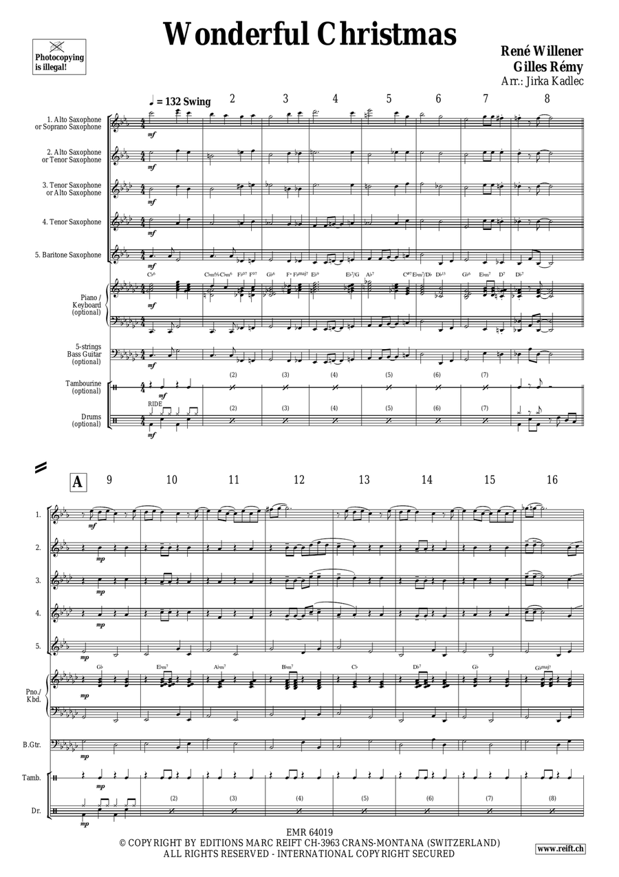 Wonderful Christmas Wonderful Christmas Saxophone Quintet scores gallery preview page 3