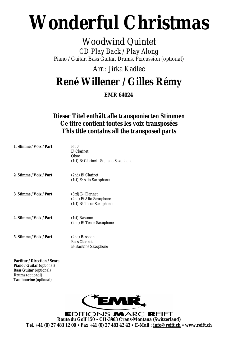 Wonderful Christmas Wonderful Christmas Woodwind Quintet scores gallery preview page 2