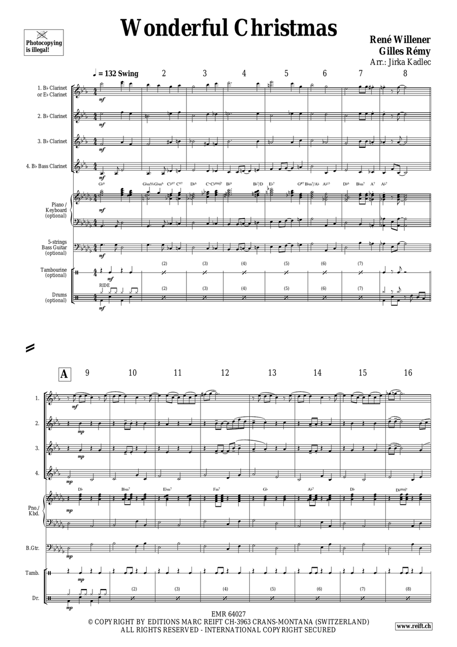 Wonderful Christmas Wonderful Christmas Clarinet Quartet scores gallery preview page 3