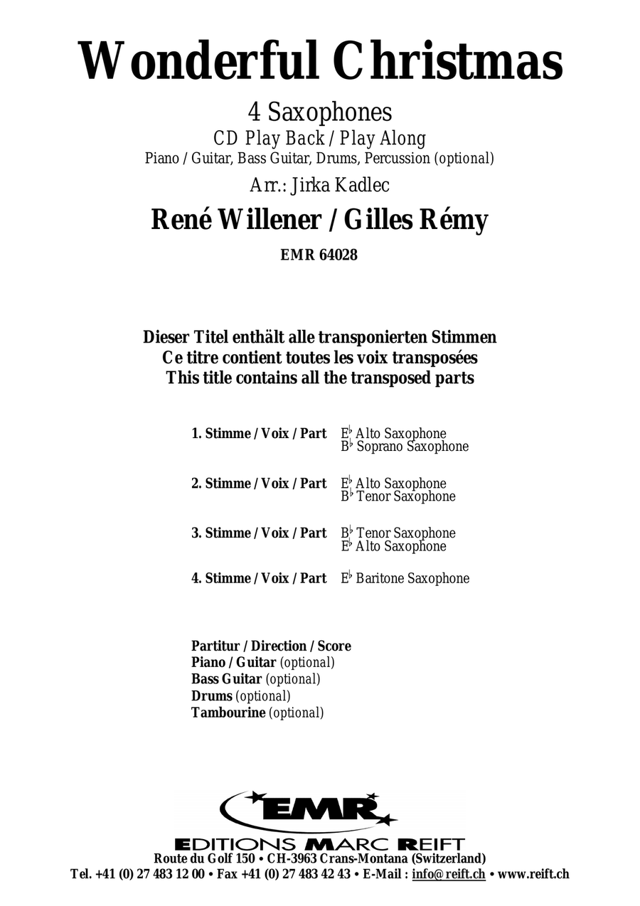 Wonderful Christmas Wonderful Christmas Saxophone Quartet scores gallery preview page 2