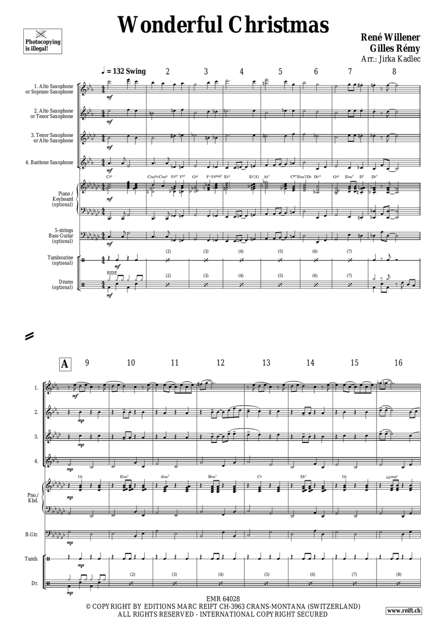 Wonderful Christmas Wonderful Christmas Saxophone Quartet scores gallery preview page 3