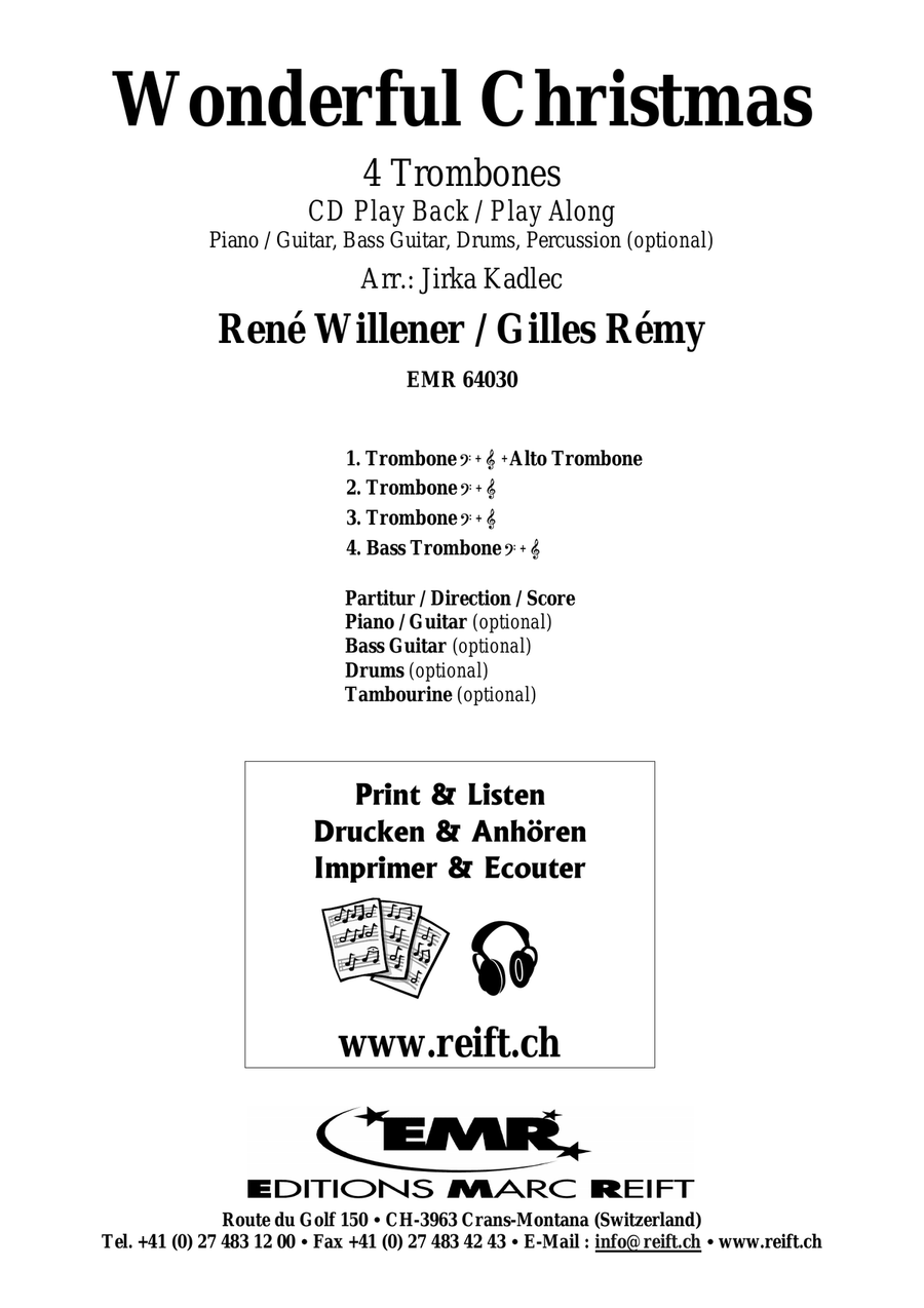 Wonderful Christmas Wonderful Christmas Trombone Quartet scores gallery preview page 2