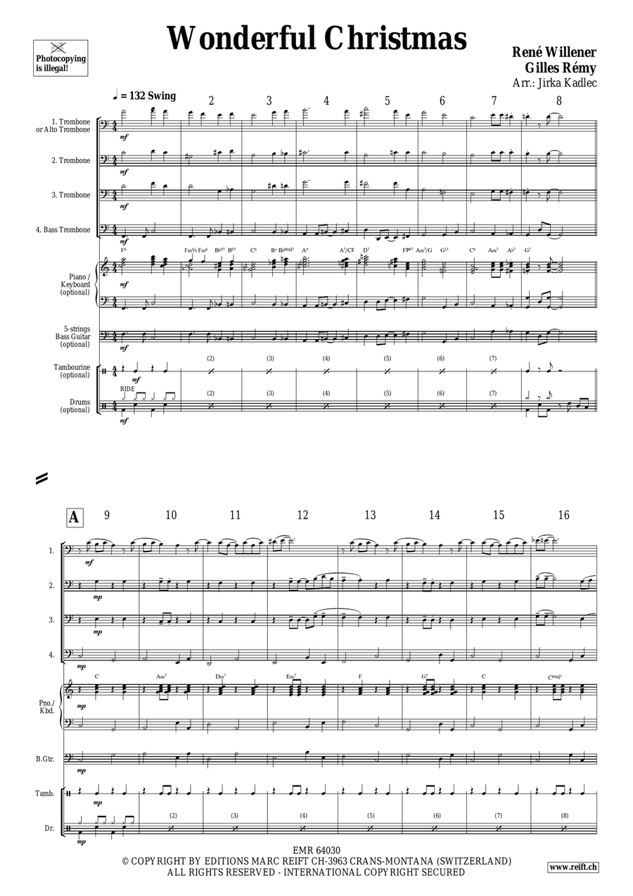Wonderful Christmas Wonderful Christmas Trombone Quartet scores gallery preview page 3