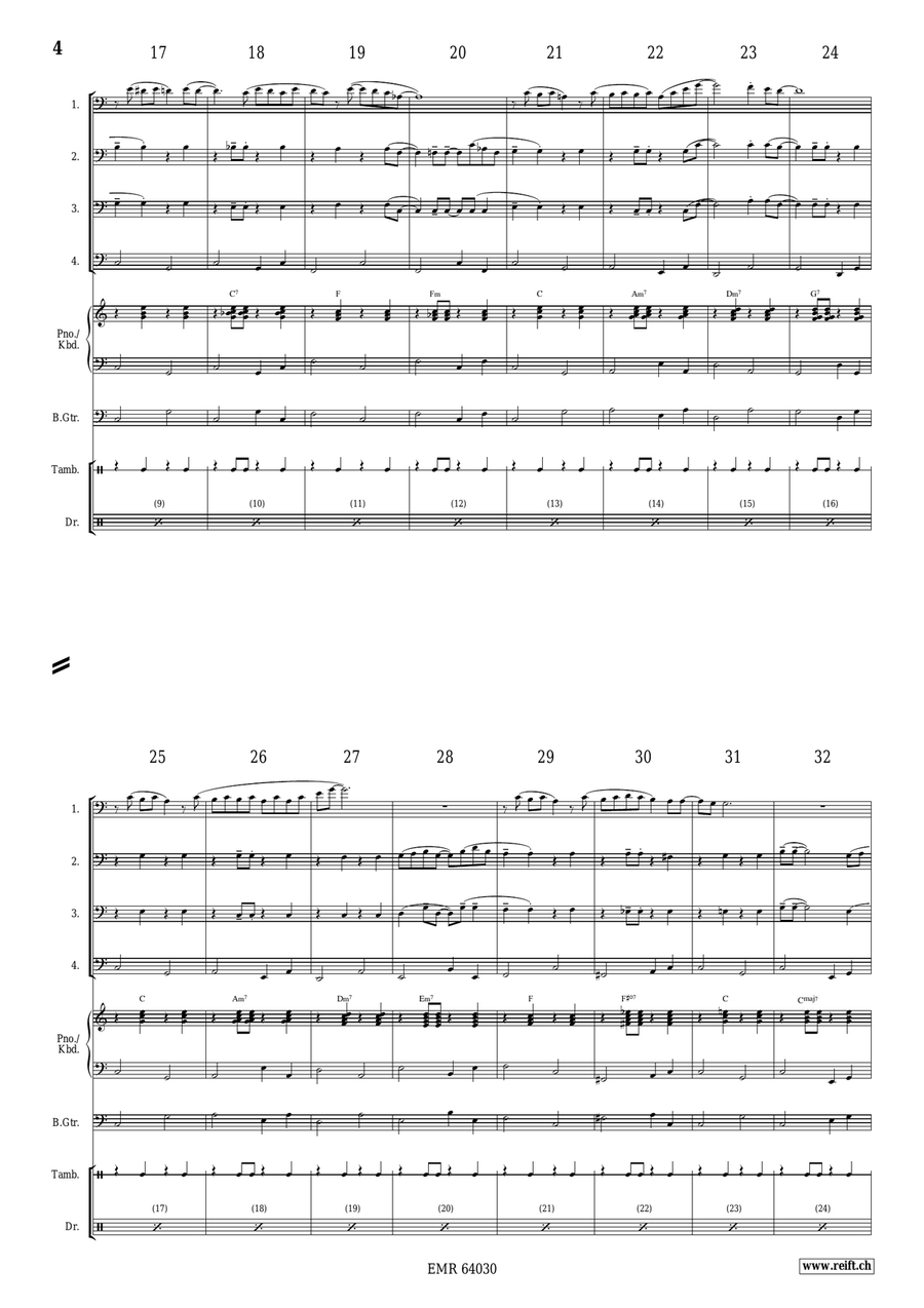 Wonderful Christmas Wonderful Christmas Trombone Quartet scores gallery preview page 4