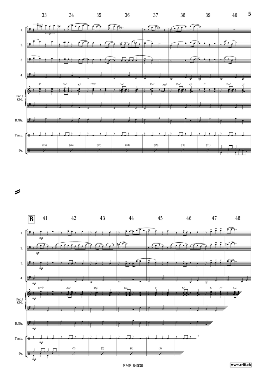 Wonderful Christmas Wonderful Christmas Trombone Quartet scores gallery preview page 5