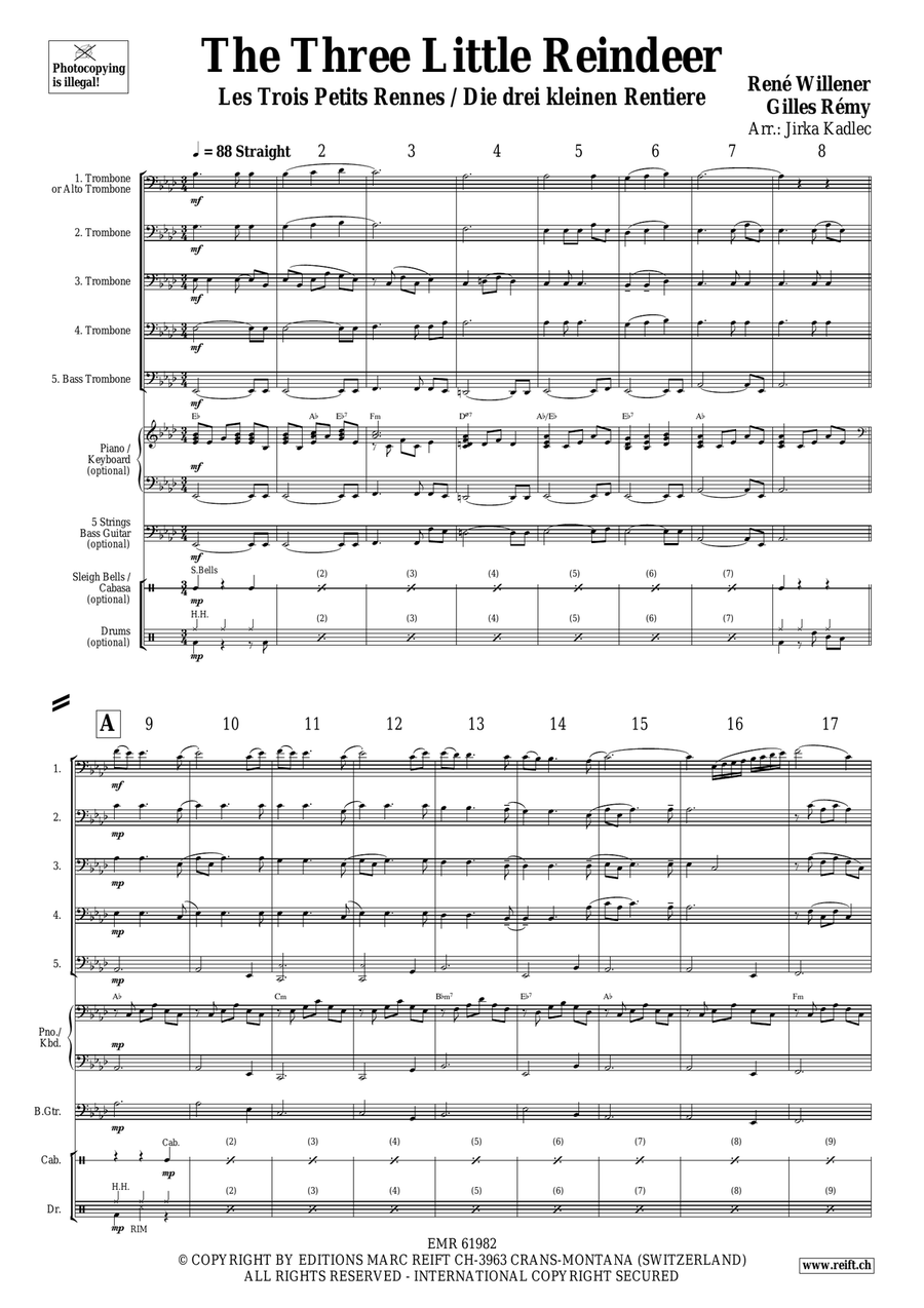 The Three Little Reindeer Trombone scores gallery preview page 3